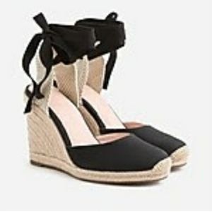 J. Crew black high wedge espadrille, sz 10